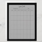 学校空白ののカレンダーのページ(単純黒) (正面/裏面)