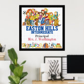 学校管理および先生ポスター ポスター (ホームオフィス)