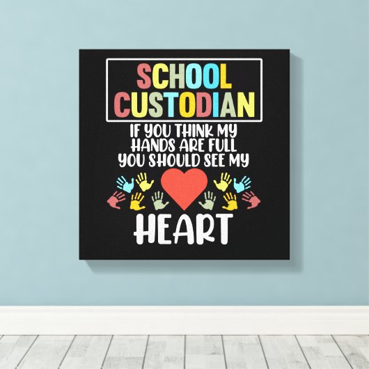 学校管理員ハート管理長 キャンバスプリント (インサイチュ (ウッドフロア))