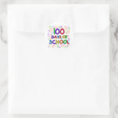学校紙吹雪Tシャツとギフトの100日 ラウンドシール (バッグ)