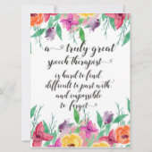 学校素晴らしのスピーチセラピスト感謝していSLPを贈る カード (正面)