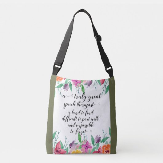 学校素晴らしのスピーチセラピスト感謝していSLPを贈る クロスボディバッグ (正面)
