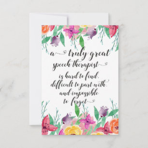 学校素晴らしのスピーチセラピスト感謝していSLPを贈る サンキューカード