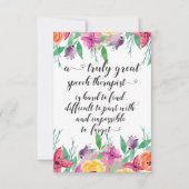 学校素晴らしのスピーチセラピスト感謝していSLPを贈る サンキューカード (正面)