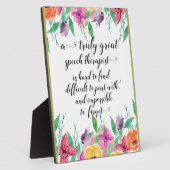 学校素晴らしのスピーチセラピスト感謝していSLPを贈る フォトプラーク (側面)