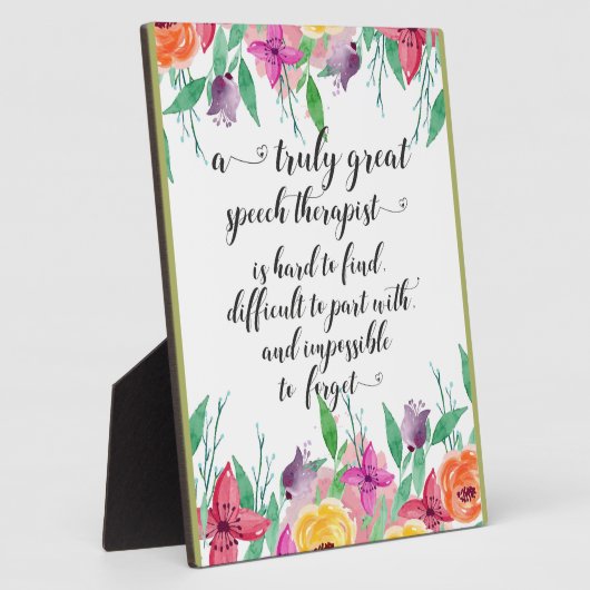 学校素晴らしのスピーチセラピスト感謝していSLPを贈る フォトプラーク (側面)