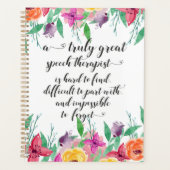 学校素晴らしのスピーチセラピスト感謝していSLPを贈る プランナー手帳 (正面)