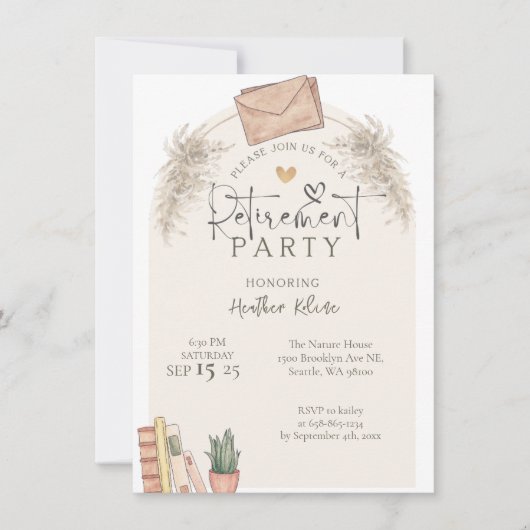 学校素朴先生退職パーティー写真 招待状 (正面)