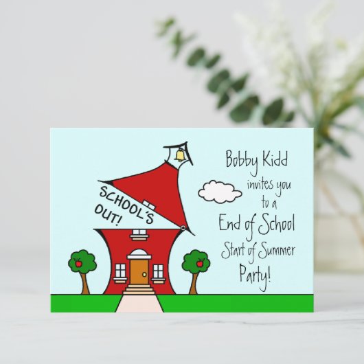 学校終了/夏の始まりパーティー招待状 招待状 (スタンド正面)