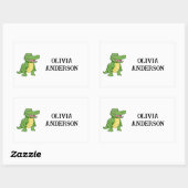 学校給料名の名前ラパーソナライズされたベル 長方形シール (シート)