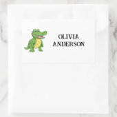 学校給料名の名前ラパーソナライズされたベル 長方形シール (バッグ)