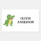 学校給料名の名前ラパーソナライズされたベル 長方形シール (正面)