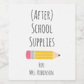 学校給料後先生ギフト ワインラベル (シングルラベル)