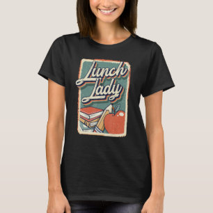 学校給食のおばちゃんのレトロなバックトゥスクールVネック Tシャツ