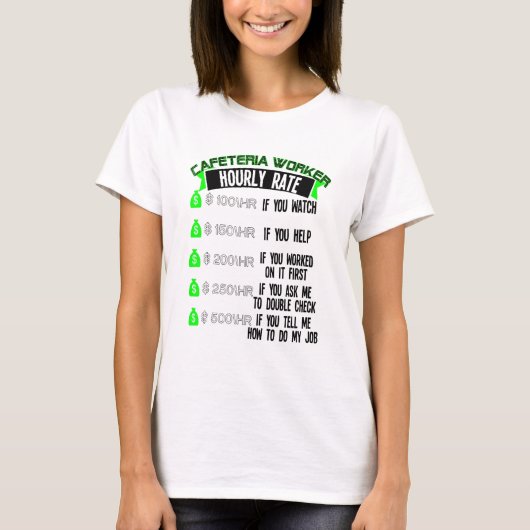 学校給食のパート労働者としての時給 Tシャツ (正面)