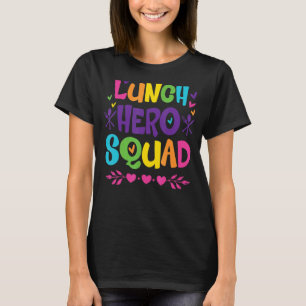 学校給食ヒーロースクワッドとカフェテリア給食レディS Tシャツ