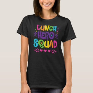 学校給食ヒーロースクワッドとカフェテリア給食レディS Tシャツ