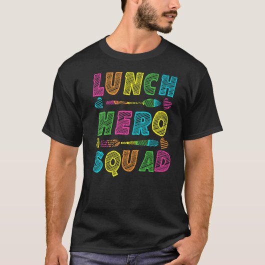 学校給食ヒーロースクワッドカフェテリアの労働者 Tシャツ (正面)