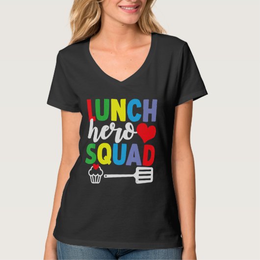 学校給食ヒーロースクワッドカフェテリアの労働者 Tシャツ (正面)
