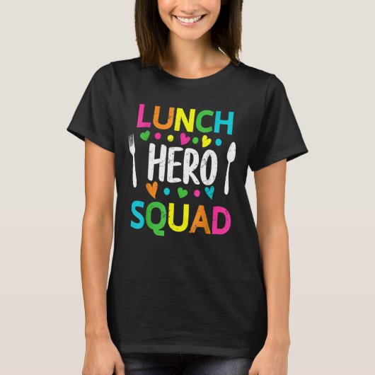 学校給食ヒーロースクワッドカフェテリアの労働者 Tシャツ (正面)