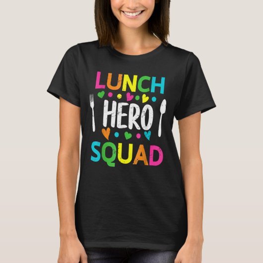 学校給食ヒーロースクワッドカフェテリアの労働者 Tシャツ (正面)
