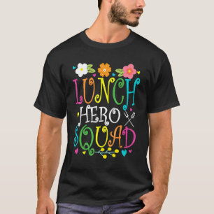学校給食ヒーロースクワッドカフェテリア労働者給食L Tシャツ