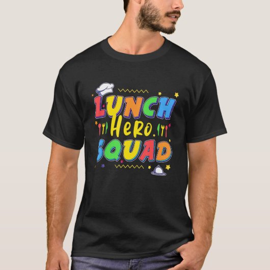 学校給食ヒーロースクワッドカフェテリア労働者1 Tシャツ (正面)