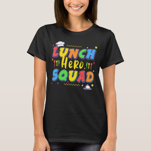 学校給食ヒーロースクワッドカフェテリア労働者1 Tシャツ (正面)