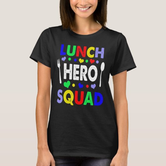 学校給食ヒーロースクワッドカフェテリア労働者4 Tシャツ (正面)