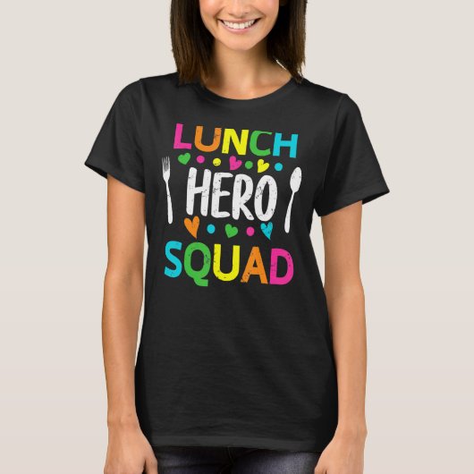 学校給食ヒーロースクワッドカフェテリア労働者7 Tシャツ (正面)