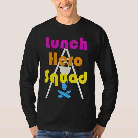 学校給食ヒーロースクワッドカフェテリア Tシャツ (正面)