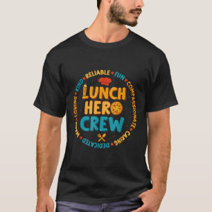 学校給食ヒーロースクーおもしろいドカフェテリア労働者Cr Tシャツ