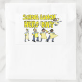 学校給食ヒーローデイのシール 長方形シール (バッグ)