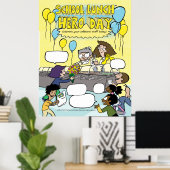 学校給食ヒーローデーのポスター – バブルを埋める ポスター (ホームオフィス)