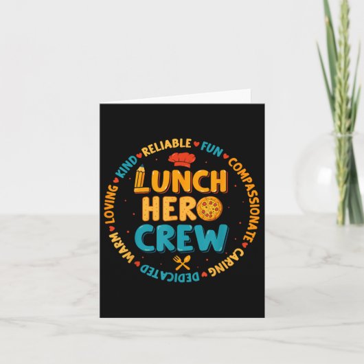 学校給食ヒーロー隊 面白い食堂スタッフTシャツ カード (正面)