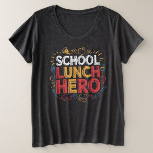 学校給食ヒーロー プラスサイズTシャツ