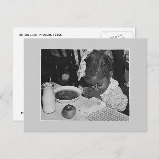 学校給食プログラム， 1930年代 ポストカード (正面/裏面)