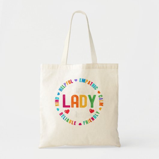 学校給食レディークルーおもしろいレディースカフェテリア トートバッグ (正面)