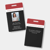 学校職員写真ID先生 バッジ (正面&裏面)