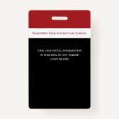 学校職員写真ID先生 バッジ (裏面)