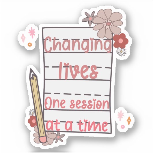 学校職業セラピスト紙鉛筆 シール (正面)