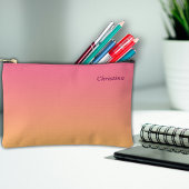 学校薄紫グラデーション名前をカスタムする アクセサリーポーチ