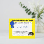 学校証明書賞学術先生 エンクロージャーカード (スタンド正面)