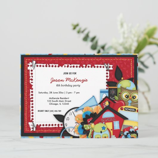 学校誕生日テーマ 招待状 (スタンド正面)