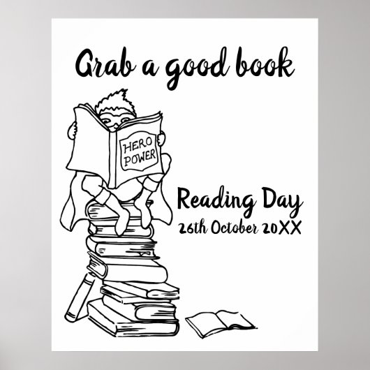 学校読の図書画の少年のヒーロー ポスター (正面)