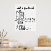 学校読の図書画の少年のヒーロー ポスター (キッチン)