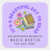 学校読名この水筒は スクエアシール (正面)