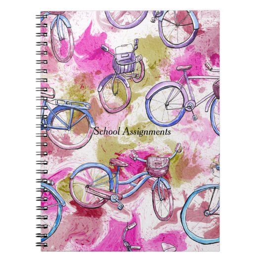 学校課題ノートブック絞り染め&バイク ノートブック (正面)