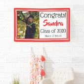 学校赤と白カラー写真 横断幕 (インサイチュ)