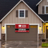 学校赤と白カラー卒業 横断幕